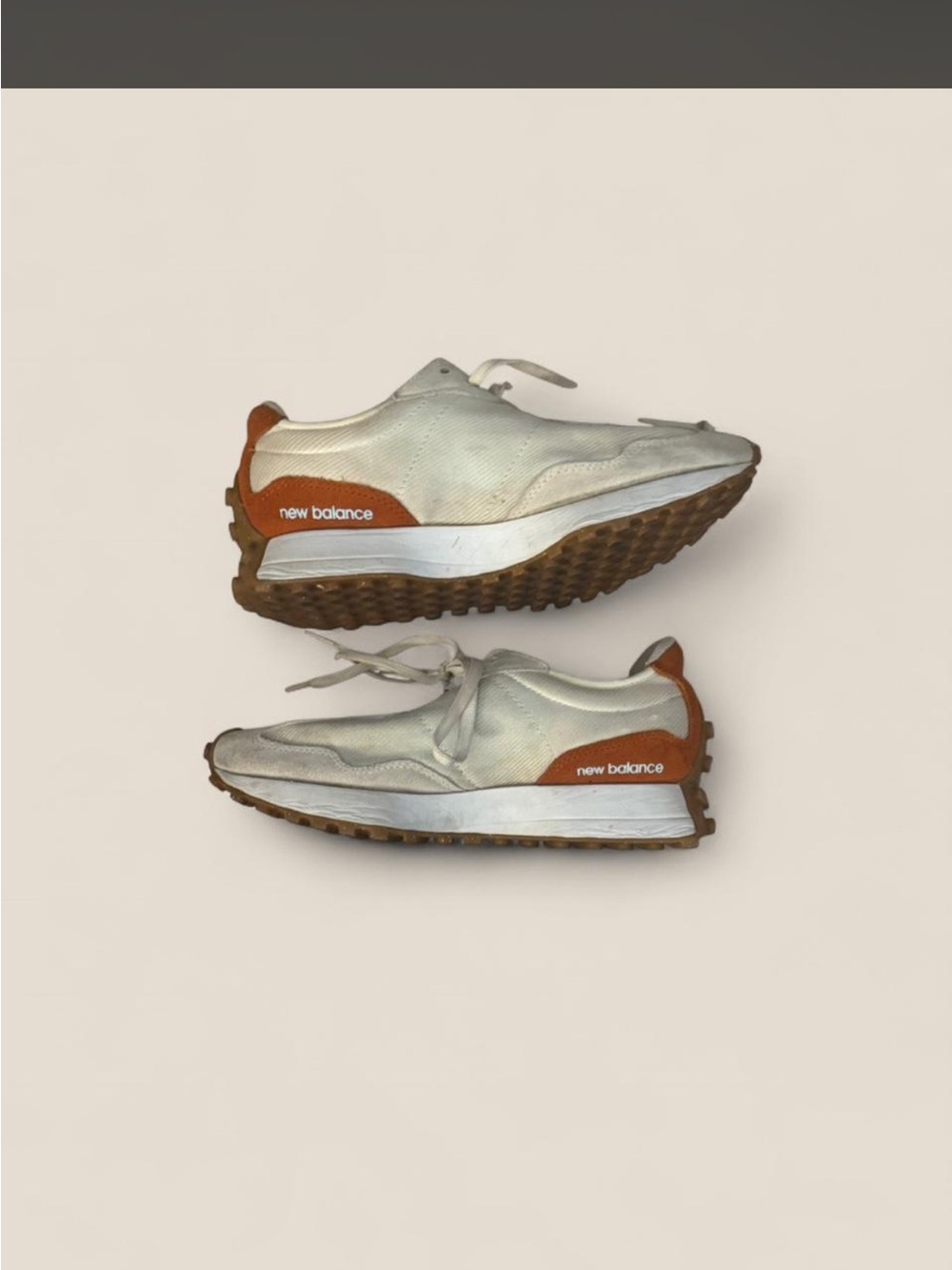 New Balance White and Brown Women's Sneakers - Picture 2 of 4